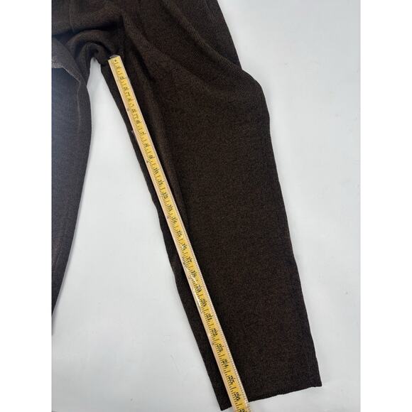 Helen HSU Vintage Pants Womens Large Brown Knit Pleated Pockets 80s 90s Straight - Picture 13 of 14
